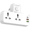 G-Power SC2311 Power Extension Socket Double Plug Adaptor مع Touch Control Nightlight مع 1 PD 20W,1 QC3.0 18W And Auto ID Port 12W - أبيض