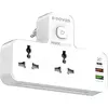 G-Power SC2311 Power Extension Socket Double Plug Adaptor مع Touch Control Nightlight مع 1 PD 20W,1 QC3.0 18W And Auto ID Port 12W - أبيض