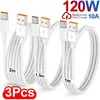 3/1PCS Quick Charging Cable 120W 10A USB A To Type C Fast Charger High-speed Data Transfer Wire Cords for Samsung Xiaomi Huawei - AliExpress 44