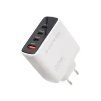 G POWER GP C17 100W 4 PORT شاحن USB A AND 3USB C QUALCOMM سريع CHARGE 3.0 COMPATIBLE WITH Macbook Pro Ipad Galaxy Pixel Iphone AND MORE أبيض أسود