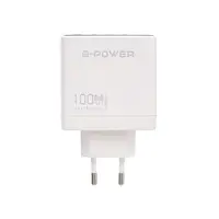 G POWER GP C17 100W 4 PORT شاحن USB A AND 3USB C QUALCOMM سريع CHARGE 3.0 COMPATIBLE WITH Macbook Pro Ipad Galaxy Pixel Iphone AND MORE أبيض أسود, 2 image