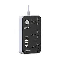 G-Power GP342 Power Strip Surge Protector Containing 220 Volt مع Three Universal International Socket provides Two Type C Charging Ports 20 Watt - أسود رمادي, 5 image