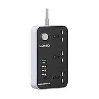 G-Power GP342 Power Strip Surge Protector Containing 220 Volt مع Three Universal International Socket provides Two Type C Charging Ports 20 Watt - أسود رمادي, 5 image