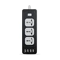 G-Power GP342 Power Strip Surge Protector Containing 220 Volt مع Three Universal International Socket provides Two Type C Charging Ports 20 Watt - أسود رمادي, 6 image