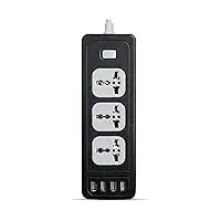 G-Power GP342 Power Strip Surge Protector Containing 220 Volt مع Three Universal International Socket provides Two Type C Charging Ports 20 Watt - أسود رمادي, 6 image