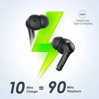 Oraimo FreePods 3C (OEB-E104DC), ENC Calling Noise Cancellation, powerful bass 4 mics, Long Playtime True Wireless Earbuds IPX5-Water Resistant, Via App – Black (1 Year Warranty), 4 image