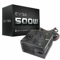 باور صبلاي EVGA أبيض 500 واط ، ضمان لمدة 3 سنوات ، مصدر طاقة ، أسود (80 بلص)