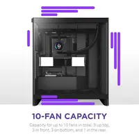 NZXT H7 Flow 2024 - Mid-تاور ATX Airflow جراب - Includes Pre-Installed 3 x 120mm Fans - Supports Bottom Fans for Dedicated GPU تبريد - Cable Management - أسود, 3 image