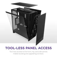 NZXT H7 Flow 2024 - هيكل تدفق هواء ATX متوسط ​​الحجم - يتضمن 3 مراوح مثبتة مسبقًا مقاس 120 مم - يدعم مراوح سفلية لتبريد وحدة معالجة الرسومات المخصصة - إدارة الكابلات - أسود