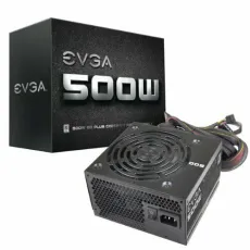 باور صبلاي EVGA أبيض 500 واط ، ضمان لمدة 3 سنوات ، مصدر طاقة ، أسود (80 بلص)