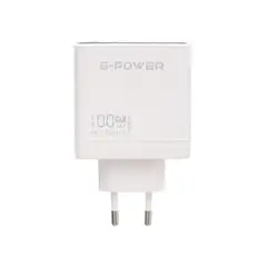 G POWER GP C17 100W 4 PORT شاحن USB A AND 3USB C QUALCOMM سريع CHARGE 3.0 COMPATIBLE WITH Macbook Pro Ipad Galaxy Pixel Iphone AND MORE أبيض أسود, 2 image