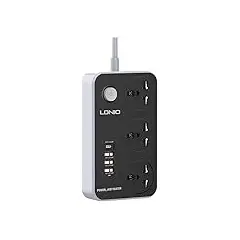 G-Power GP342 Power Strip Surge Protector Containing 220 Volt مع Three Universal International Socket provides Two Type C Charging Ports 20 Watt - أسود رمادي, 5 image
