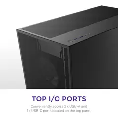 NZXT H7 Flow 2024 - Mid-Tower ATX Airflow Case - Includes Pre-Installed 3 x 120mm Fans - Supports Bottom Fans for Dedicated GPU Cooling - Cable Management - Black, 6 image