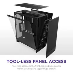NZXT H7 Flow 2024 - Mid-تاور ATX Airflow جراب - Includes Pre-Installed 3 x 120mm Fans - Supports Bottom Fans for Dedicated GPU تبريد - Cable Management - أسود