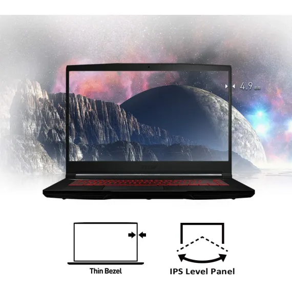 MSI gf63 thin 9rcx-818-i7-9750H gaming laptop GTX 1050 Ti, 2 image