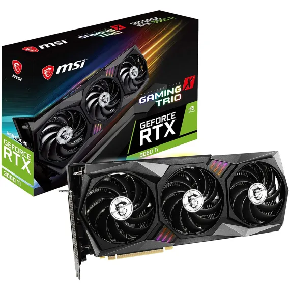 MSI Gaming GeForce RTX 3060 Ti 8GB GDRR6 256-Bit HDMI/DP Tri-Frozr 2 TORX Fan 4.0 Ampere Architecture RGB OC Graphics Card (RTX 3060 Ti Gaming X Trio)