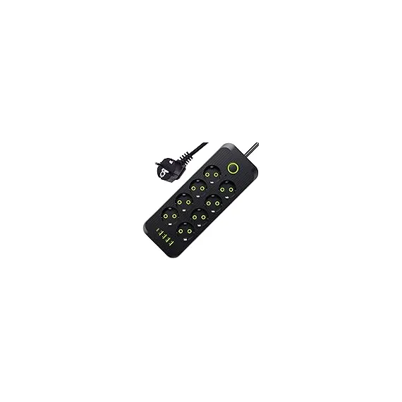 منتج Extension Cord with USB, 3 USB Outlets and 1 Type C | Independent Power Key, ماكس 1 Amp, Overload بروtection and Child Safety, 2 Meter Power Cable (633, أسود), 5 image