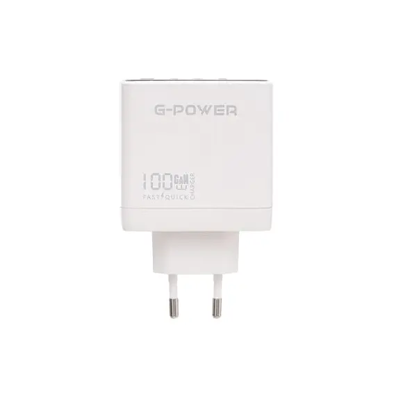 G-Power GP-C17 100W 4-Port Charger (USB-A and 3USB-C) Qualcomm Quick Charge 3.0 Compatible with MacBook Pro, iPad, Galaxy, Pixel, iPhone and More - White Black, 2 image