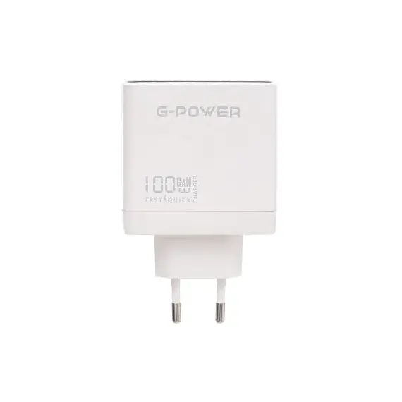 G-Power GP-C17 100W 4-Port Charger (USB-A and 3USB-C) Qualcomm Quick Charge 3.0 Compatible with MacBook Pro, iPad, Galaxy, Pixel, iPhone and More - White Black, 2 image