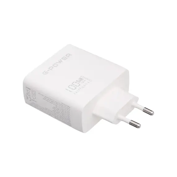 G-Power GP-C17 100W 4-Port Charger (USB-A and 3USB-C) Qualcomm Quick Charge 3.0 Compatible with MacBook Pro, iPad, Galaxy, Pixel, iPhone and More - White Black, 3 image