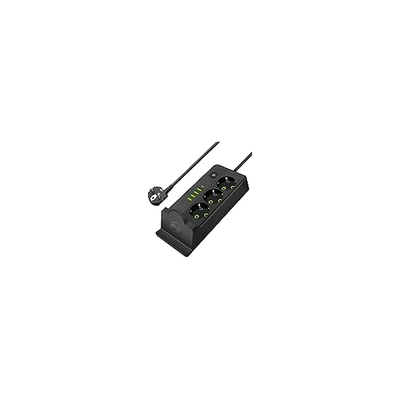 منتج G-Power GP342 Power Strip Surge بروtector Containing 220 Volt With Three Universal International Socket بروvides Two Type C Charging Ports 20 Watt - أسود رمادي, 8 image