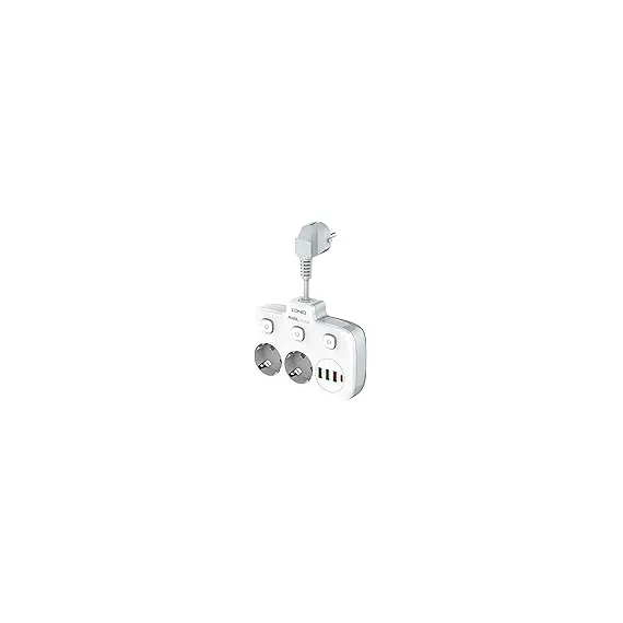 منتج G-Power SC2311 Power Extension Socket Double Plug Adaptor with Touch Control Nightlight With 1 PD 20W,1 QC3.0 18W And Auto ID Port 12W - أبيض, 8 image