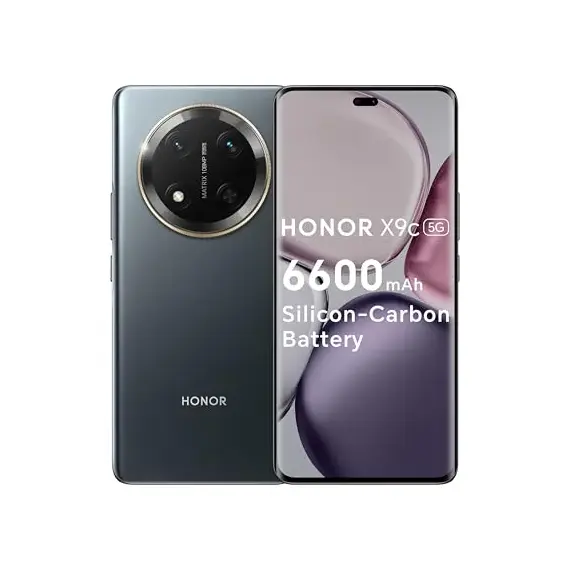 هونر X9c، ذاكرة وصول عشوائي (RAM) سعة 12 جيجابايت، وذاكرة داخلية سعة 256 جيجابايت، وشريحة اتصال، لون أسود تيتانيوم، يدعم تقنية الجيل الخامس - إصدار الشرق الأوسط