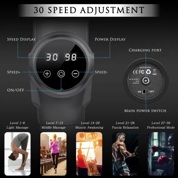 Renewgoo Percussion Massager Cordless Impulse Deep Tissue Vibration Body Muscle, 3 image