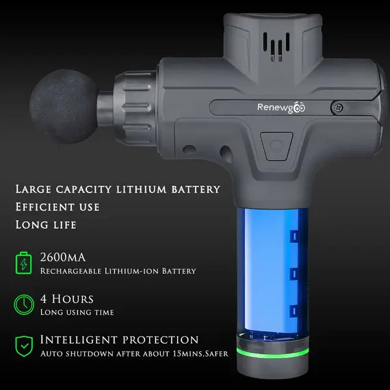 Renewgoo Percussion Massager Cordless Impulse Deep Tissue Vibration Body Muscle, 4 image