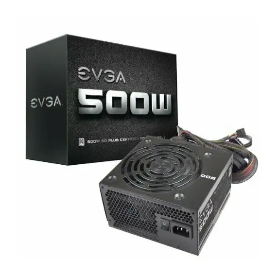 EVGA Power Supply White 500 Watts, 3 Years Warranty, Power Supply, Black