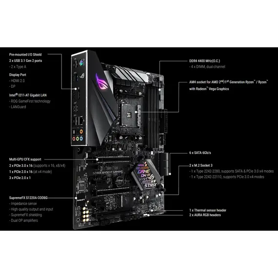 Asus ROG Strix B450-F Gaming Motherboard, 2 image