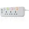 منتج Extension Cord with USB, 3 USB Outlets and 1 Type C | Independent Power Key, ماكس 1 Amp, Overload بروtection and Child Safety, 2 Meter Power Cable (633, أسود), 6 image