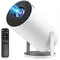 Philoent Projector for Home Use, Small, 2025 Upgraded Version Android TV & 270° Rotation & HiFi External Speaker, Short Range Projection, 27,000 LM, High Brightness, Ceiling Projection, 1080P, Wi-Fi6, 4 image