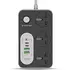 G-Power GP342 Power Strip Surge Protector Containing 220 Volt مع Three Universal International Socket provides Two Type C Charging Ports 20 Watt - أسود رمادي
