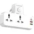 G-Power SC2311 Power Extension Socket Double Plug Adaptor مع Touch Control Nightlight مع 1 PD 20W,1 QC3.0 18W And Auto ID Port 12W - أبيض
