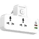 G-Power SC2311 Power Extension Socket Double Plug Adaptor مع Touch Control Nightlight مع 1 PD 20W,1 QC3.0 18W And Auto ID Port 12W - أبيض